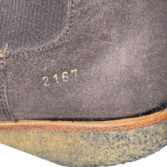 Common Projects Chocolate Brown Nubuck Chelsea Boots     Size: EU 44 /US 11 - Picture 7 of 9